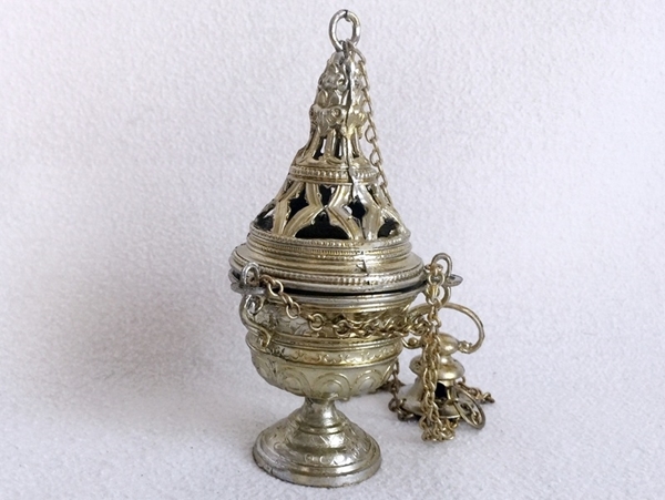 Bild von Weihrauchfass spezialgross Zinn goldfarben