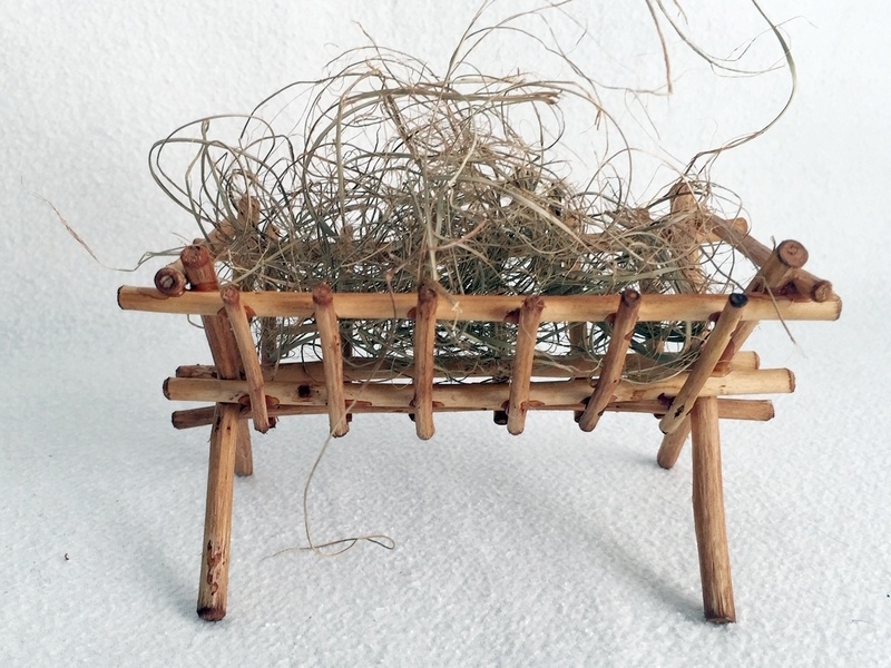 Krippe aus Weiden ca. 12cm. Krippenfigurenshop