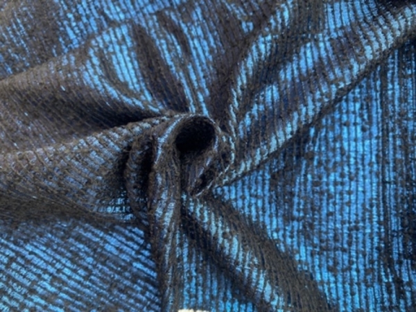 Bild von Königsstoff blau/schwarz 40x75cm