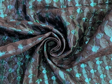 Bild von Königsstoff  schwarz/petrol/blau 40x72cm